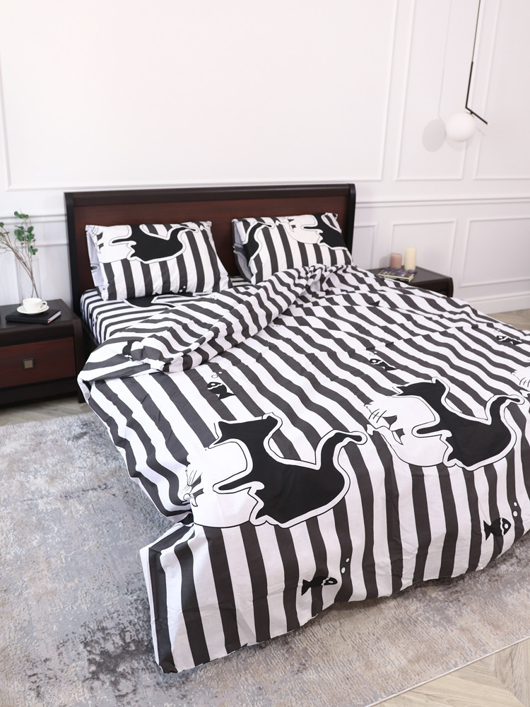 Полуторний набір постільної білизни 150*220 із Бязі "Gold" №151562 Черешенка™