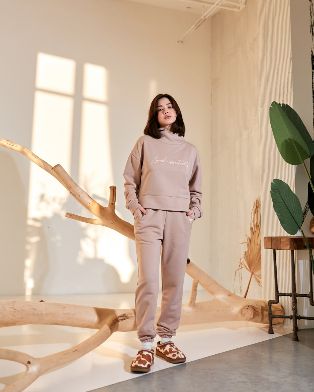 Жіночий костюм із джогерами (Розмір S) какао №231_0021