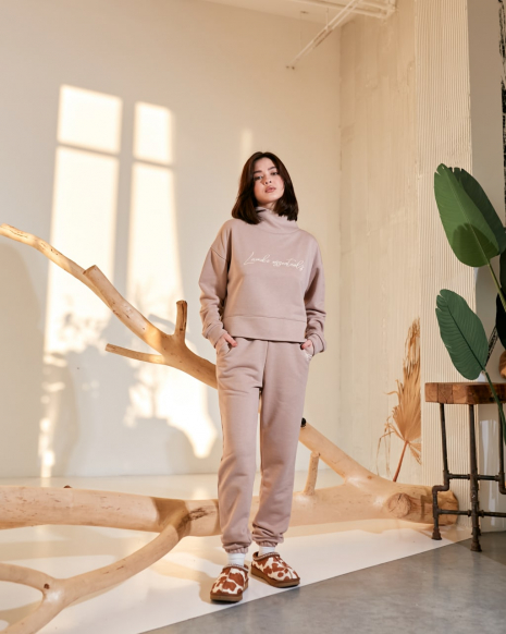 Жіночий костюм із джогерами (Розмір S) какао №231_0021