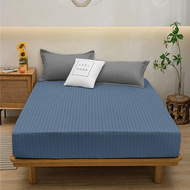 Простирадло на резинці (120*200*25) синя смужка №3918