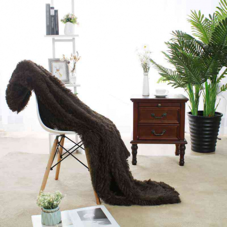 Євро-максі покривало-плед "травка" (240*220) - темно-коричневе