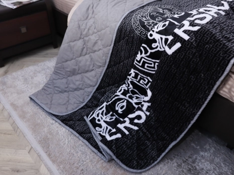 Двоспальне флісове стьобане покривало №55094R