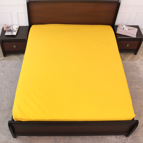 Простынь на резинке (160*200*25) желтая №661565