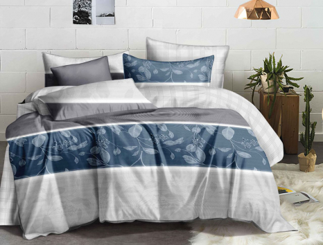 Ткань для постельного белья Бязь "Gold" Lux GL1765-blue (A+B) - (50м+50м)