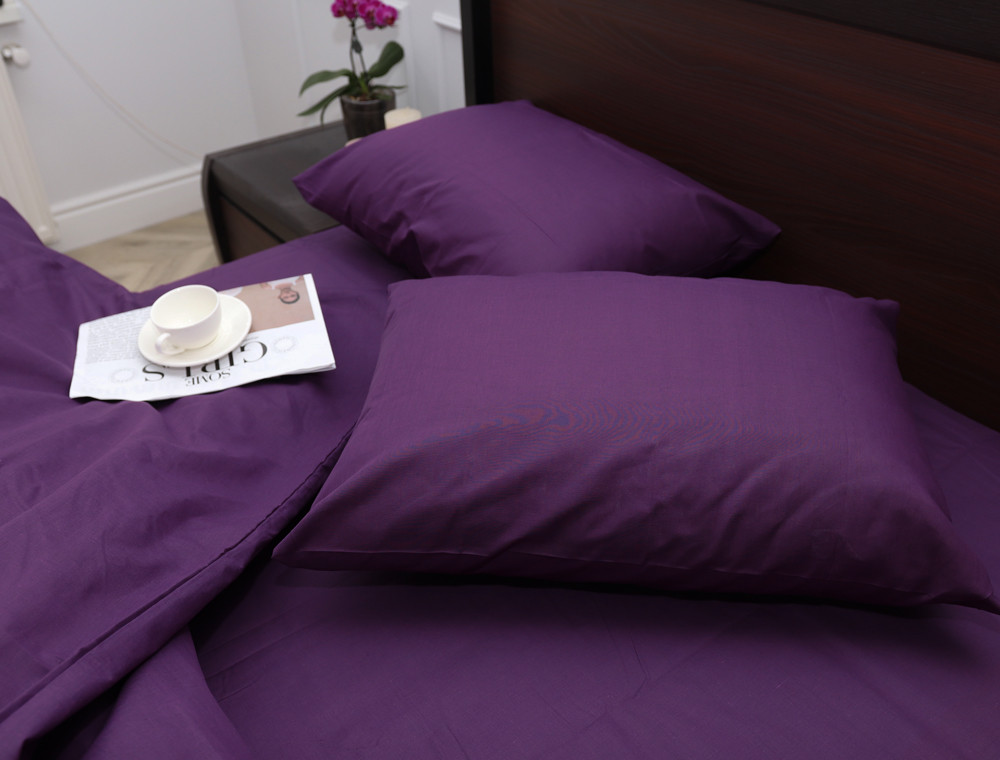 Полуторний набір однотонної постільної білизни 150*220 із Бязі "Gold" №155527 Черешенка™