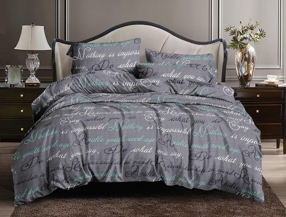 Євро набір постільної білизни 200*220 із полікотону №2013015 Черешенька™