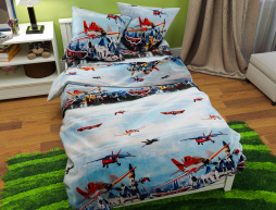 Полуторний набір постільної білизни 150*220 із Бязі "Gold" №16375 Черешенка™