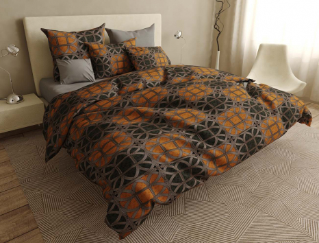 Євро-максі набір постільної білизни 200*220 із Бязі "Gold" з простирадлом на резинці №144620AB Черешенка™