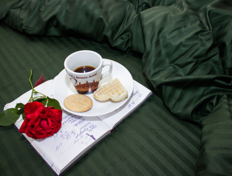 Двоспальний набір постільної білизни 180*220 зі Страйп Сатину №505918 Черешенка™