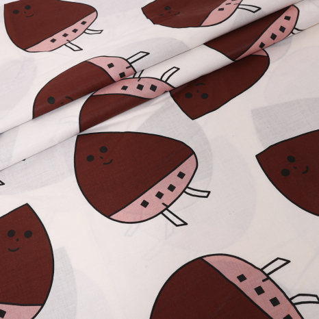 Ткань для постельного белья Бязь "Gold" Lux "Сумасшедшие лесные орехи" GL1642 (A+B) - (50м+50м)