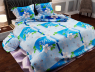Ткань для постельного белья Бязь "Gold" Lux "Цветочная гавань (голубой)" GL2881R