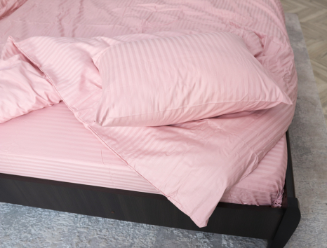 Сімейний набір постільної білизни з Страйп Сатину №541611