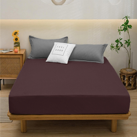 Простирадло на резинці (90*200*25) шоколадне №1028