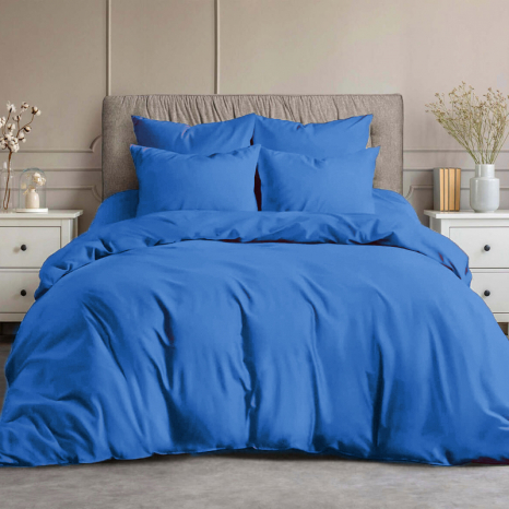 Тканина для постільної білизни Бязь "Gold" Lux однотонна GL0001blue (50м)