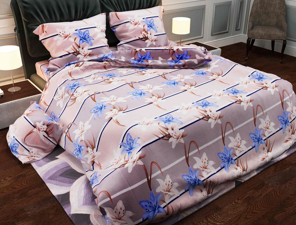 Полуторний набір постільної білизни 150*220 із Бязі "Gold" №157134 Черешенка™