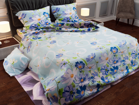 Ткань для постельного белья Бязь "Gold" Lux "Летний цветочный рай" GL2877R