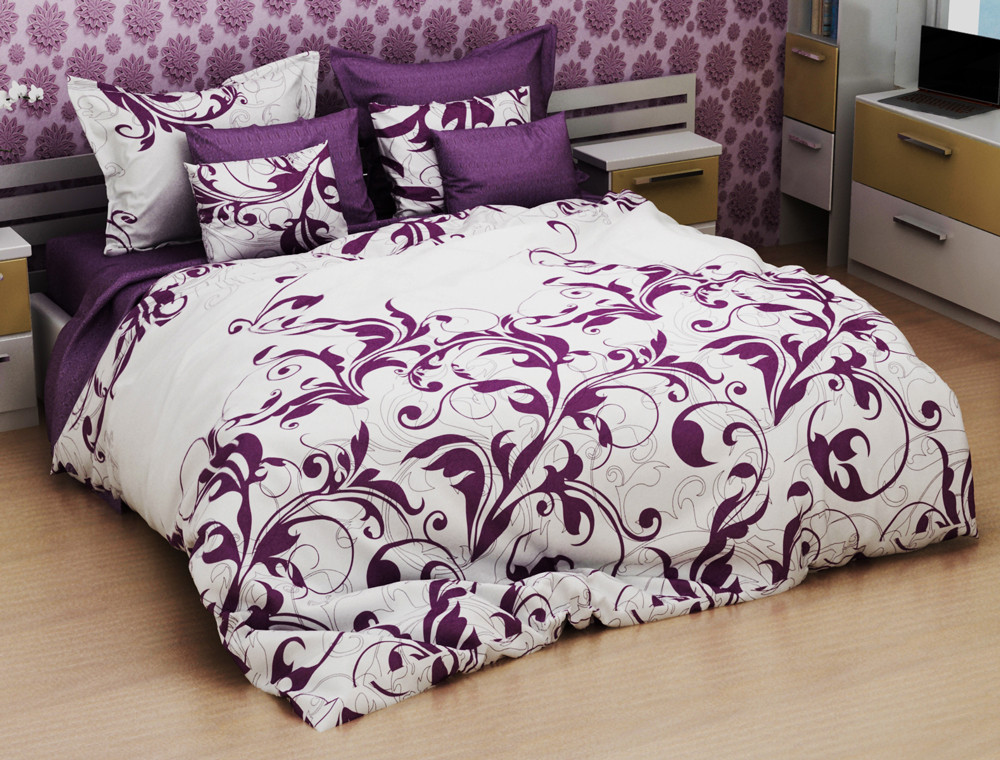 Сімейний набір постільної білизни із Бязі "Gold" з простирадлом на резинці №149945AB Черешенка™