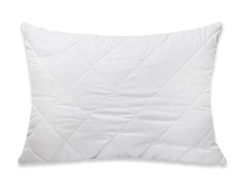 Подушка стьобана 50*70 мікрофібра/холлофайбер (біла) без блискавки