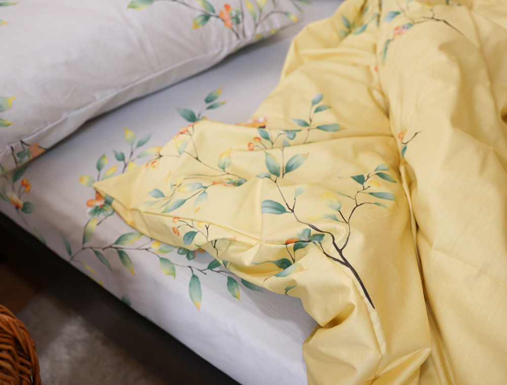 Двоспальний набір постільної білизни 180*220 із Сатину №869AB Черешенка™