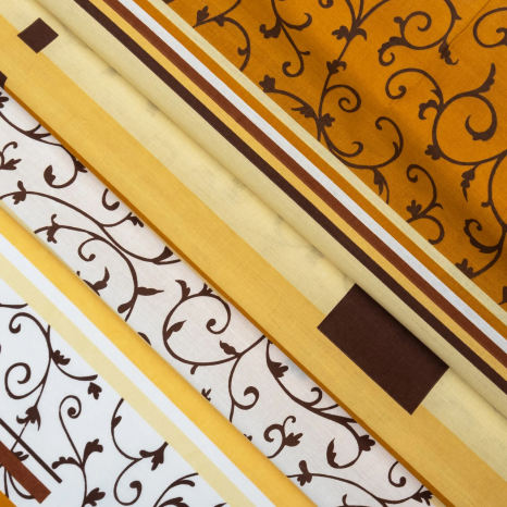 Тканина для постільної білизни Бязь "Gold" "Кольорова смуга" GLL13023brown
