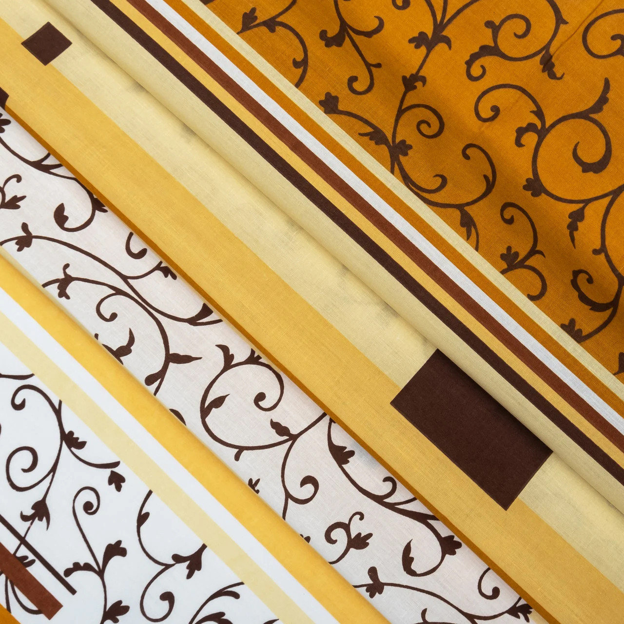 Тканина для постільної білизни Бязь "Gold" "Кольорова смуга" GLL13023brown