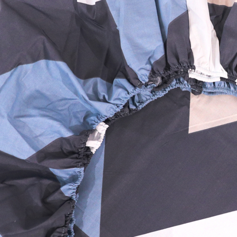 Простынь на резинке (160*200*25) синяя геометрия №663111