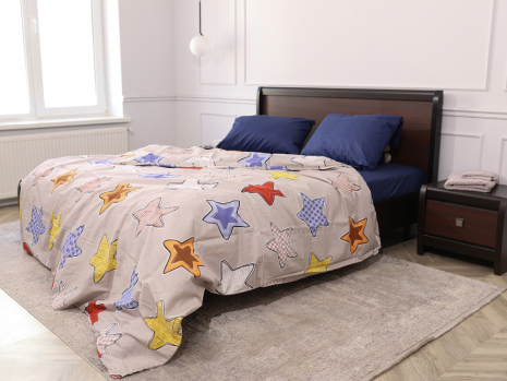 Полуторный набор постельного белья 150*220 из Сатина №064AB Черешенка™