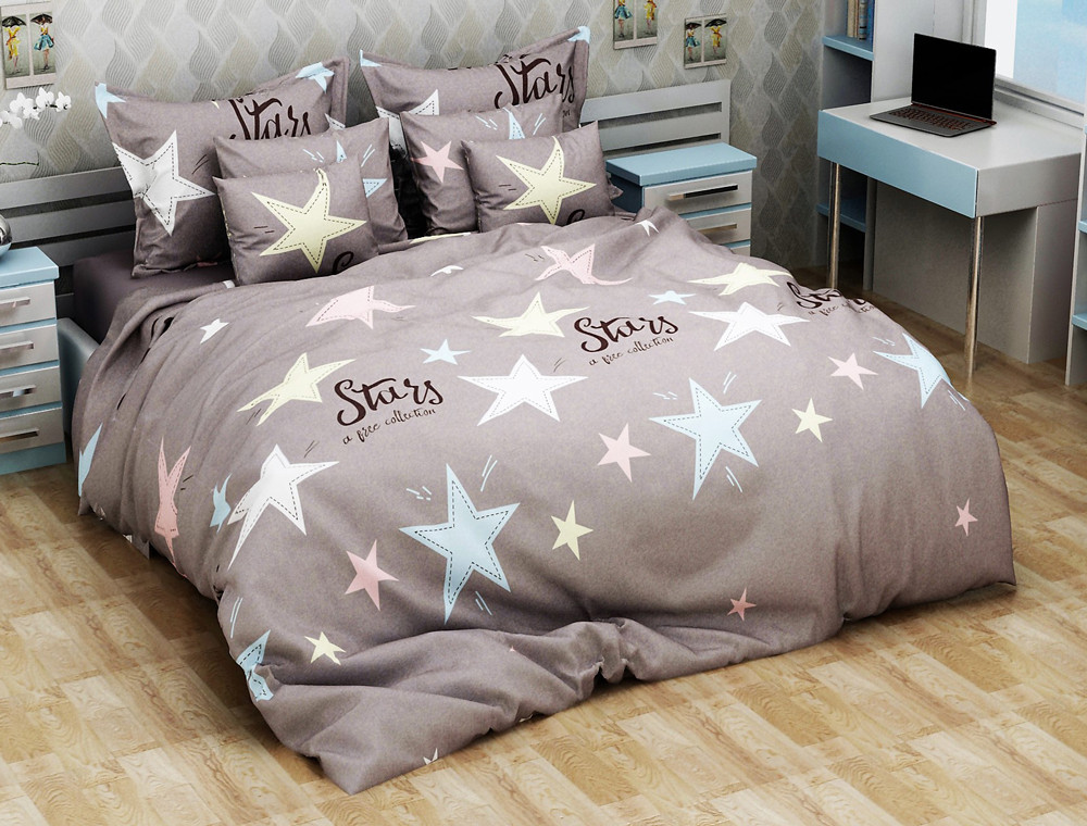 Тканина для постільної білизни Бязь "Gold" "Супер зірка" GLL4024