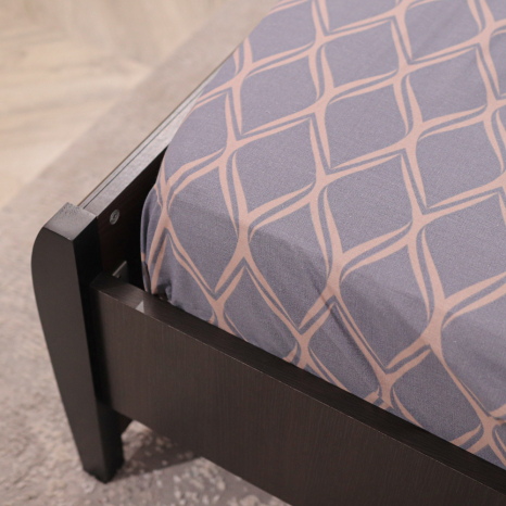 Простирадло на резинці (160*200*25) сіре з абстрактним принтом №665137