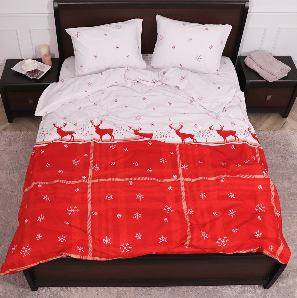 Двоспальний набір постільної білизни 180*220 із Бязі "Gold" №157967red Черешенка™