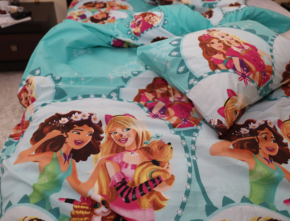 Полуторний набір постільної білизни 150*220 із Бязі "Gold" №161090 Черешенка™