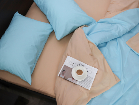 Євро-максі набір однотонної постільної білизни 200*220 із Бязі "Gold" №155519AB Черешенка™