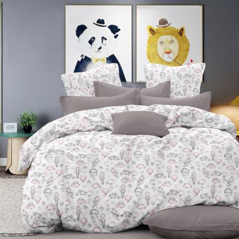 Тканина для постільної білизни Бязь "Gold" Lux дитяча GL16580pink