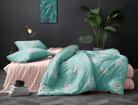 Полуторний набір постільної білизни 150*220 із Ранфорсу №182098AB Черешенка™