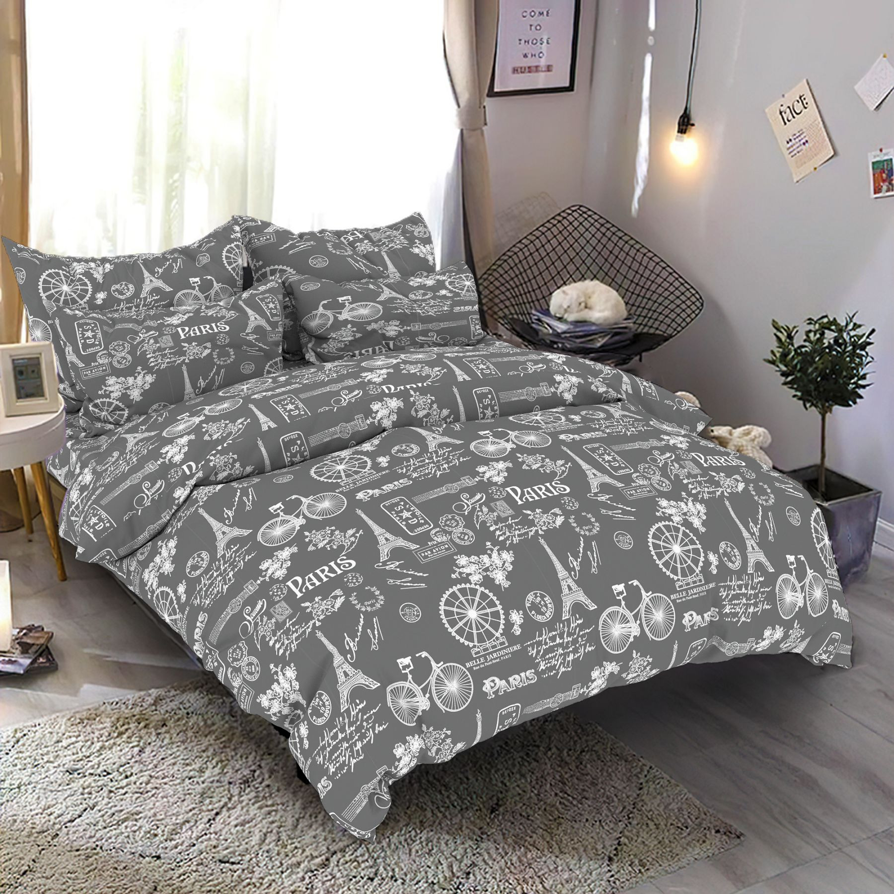 Ткань для постельного белья Бязь "Gold" Lux GL7888grey