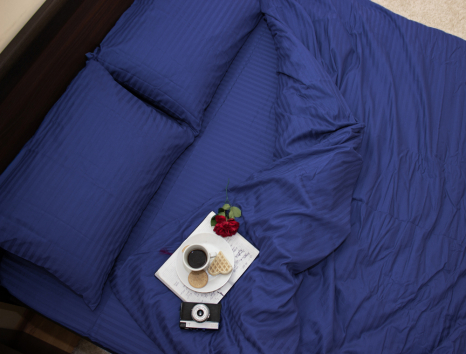 Двоспальний набір постільної білизни 180*220 зі Страйп Сатину №543920 KRISPOL™