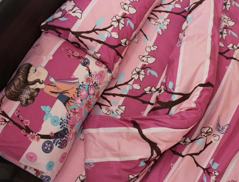 Полуторний набір постільної білизни 150*220 із Бязі "Gold" №164316 Черешенка™