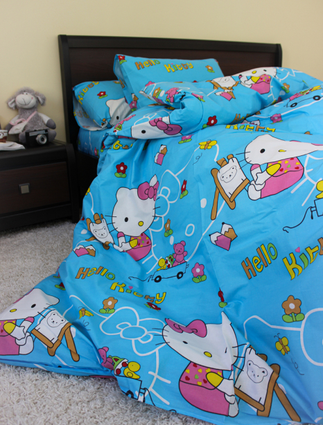 Полуторний набір постільної білизни 150*220 із Бязі "Gold" №162021 Черешенка™