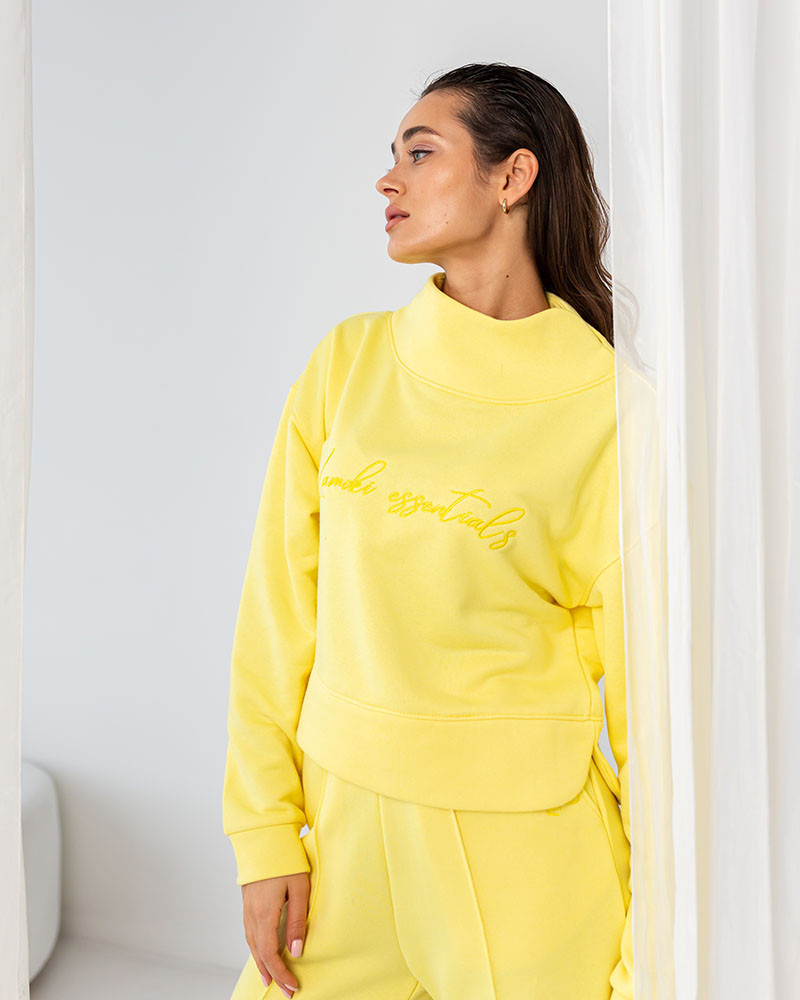 Жіночий костюм зі штанами палаццо (Розмір XL) жовтий №222_0020