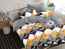 Семейный набор хлопкового постельного белья из Сатина №137AB Черешенка™