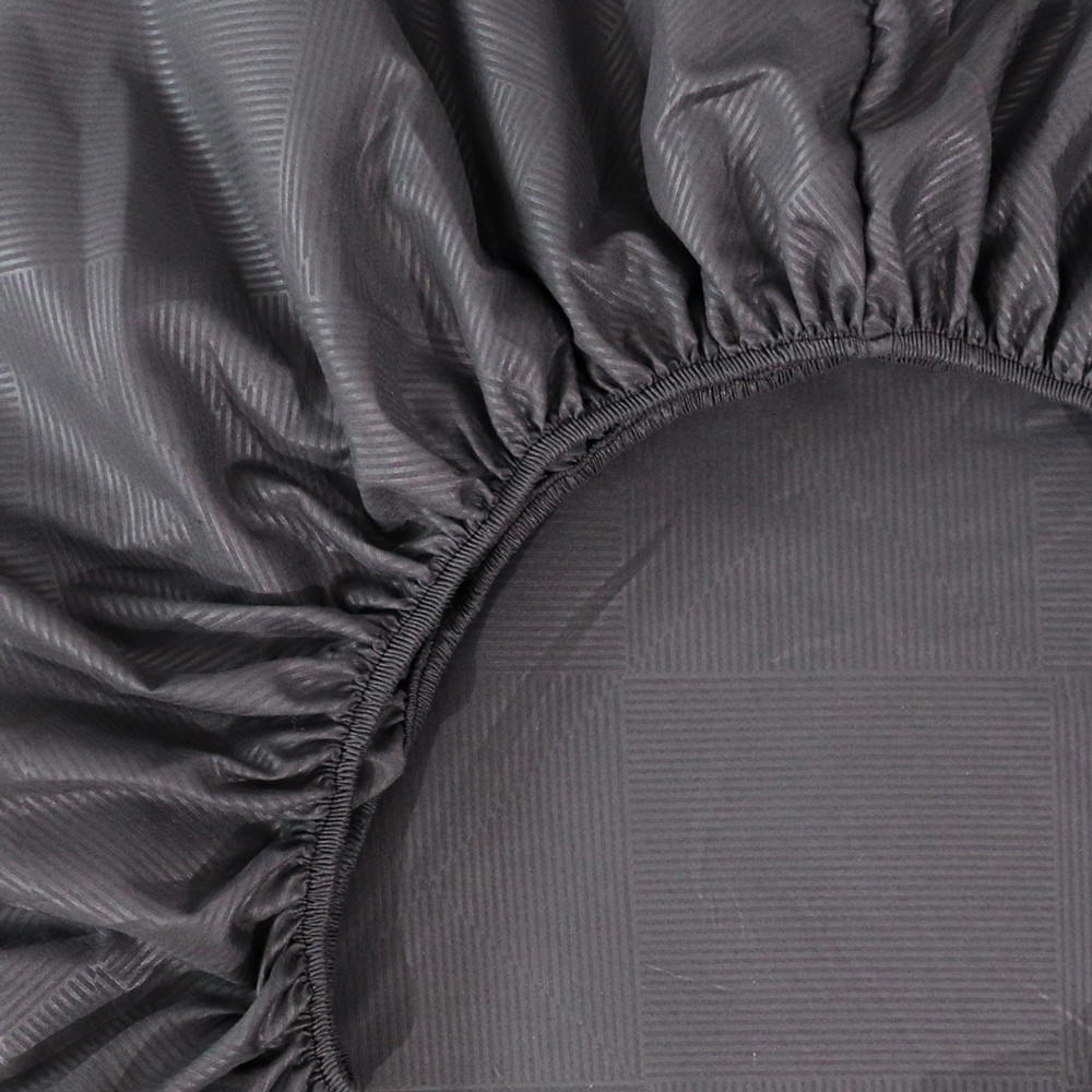 Простыня на резинке (90*200*25) геометрия на сером №1717