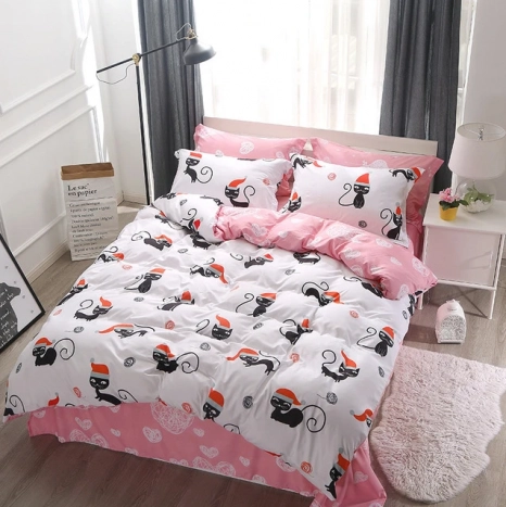 Євро-максі набір постільної білизни 200*220 із Бязі "Gold" з простирадлом на резинці №147531AB Черешенька™