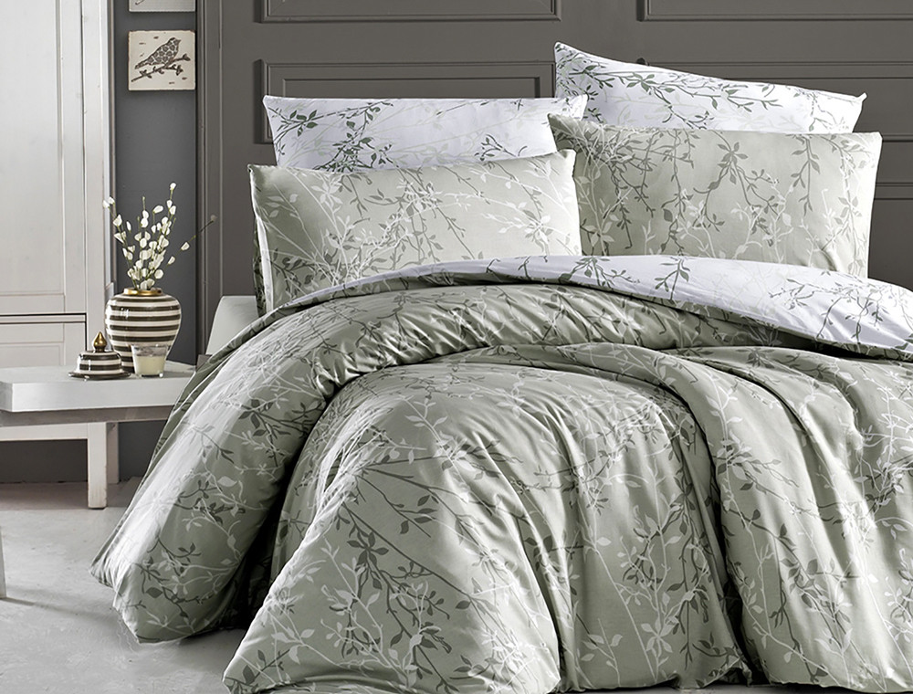 Полуторний набір постільної білизни 160*220 із Ранфорсу Zena Yesil First Choice™