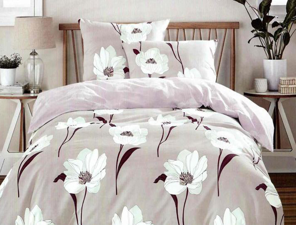 Тканина для постільної білизни Бязь "Gold" Lux "Квіточки (бежевий)" GL518