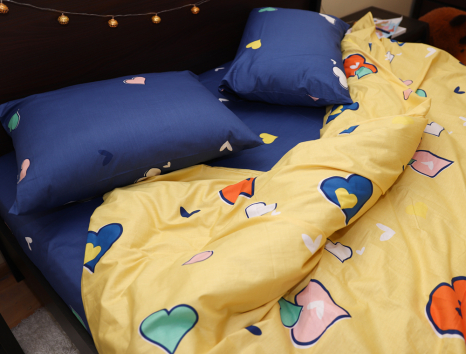 Двоспальний набір постільної білизни 180*220 із Сатину №867AB Черешенка™