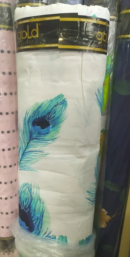 Ткань для постельного белья Бязь "Gold" Lux "White & Blue Flowers" GL4031