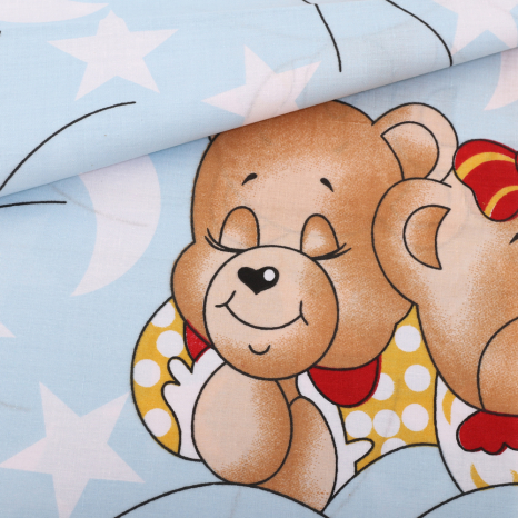 Ткань для постельного белья Бязь "Gold" Lux детская GLB0292blue