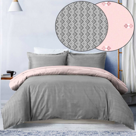 Тканина для постільної білизни Бязь "Gold" Lux GL1899pink (A+B) - (50м+50м)