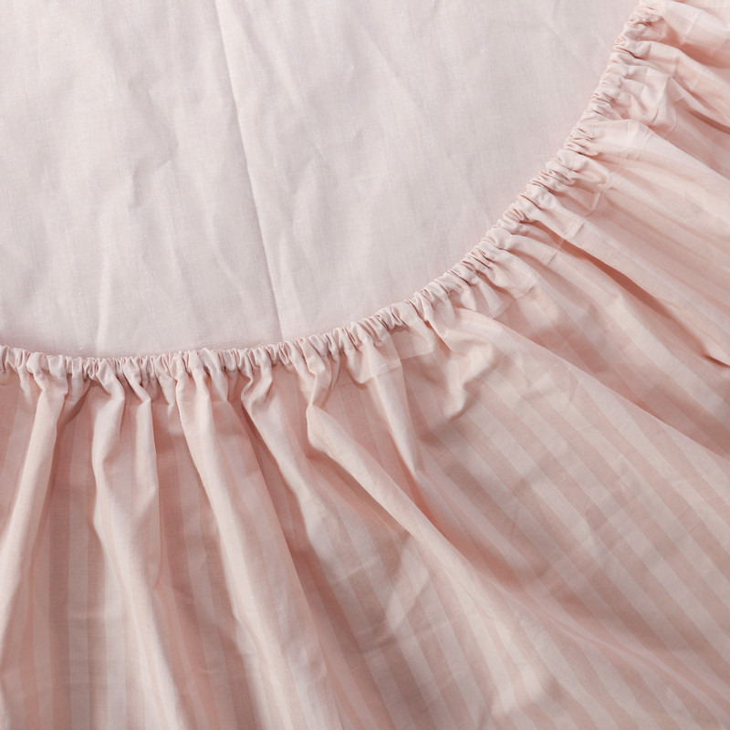 Простирадло на резинці (160*200*25) смугасте персикове №10024