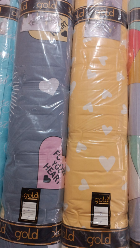 Тканина для постільної білизни Бязь "Gold" Lux "Іди за своїм серцем" GL1580 (A+B) - (50м+50м)